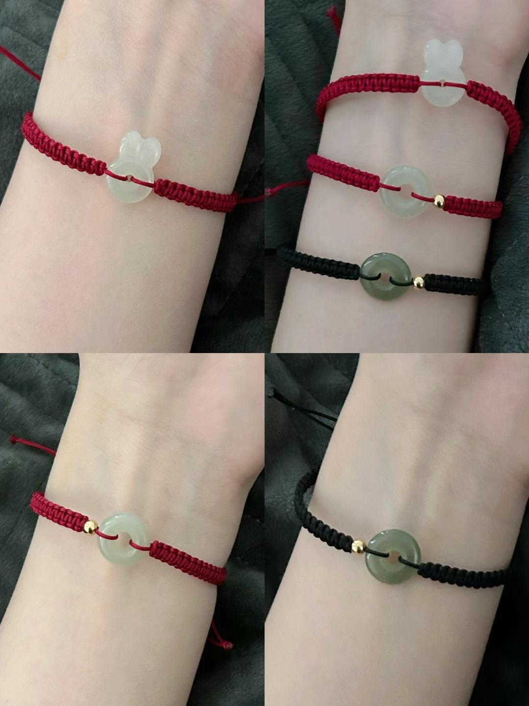 Hetian Jade Peace Buckle Wristband