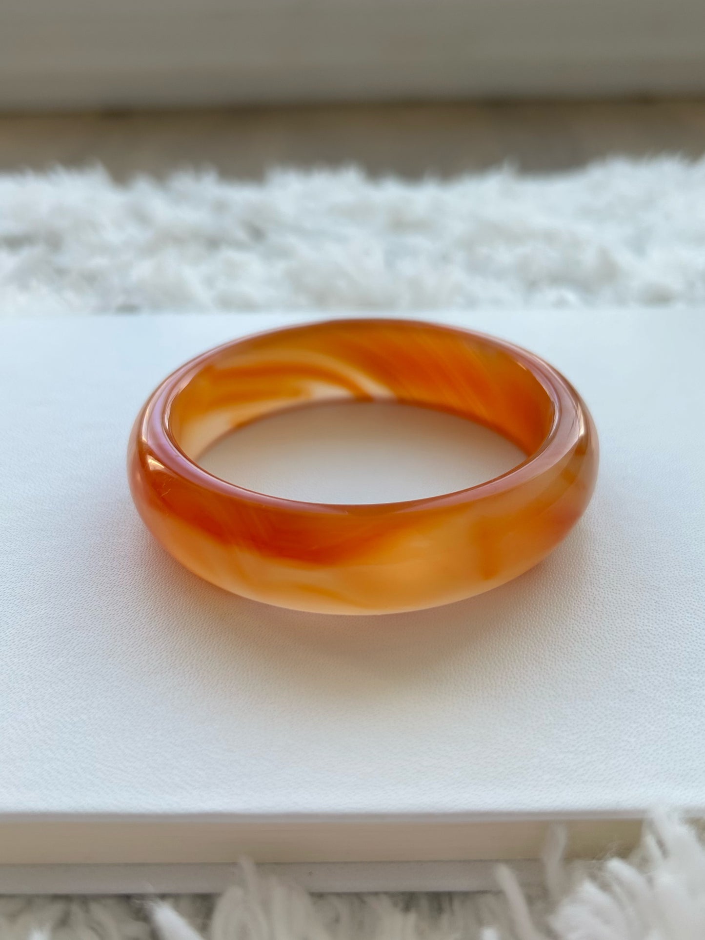 Tangerine - Red Carnelian Agate Bangle